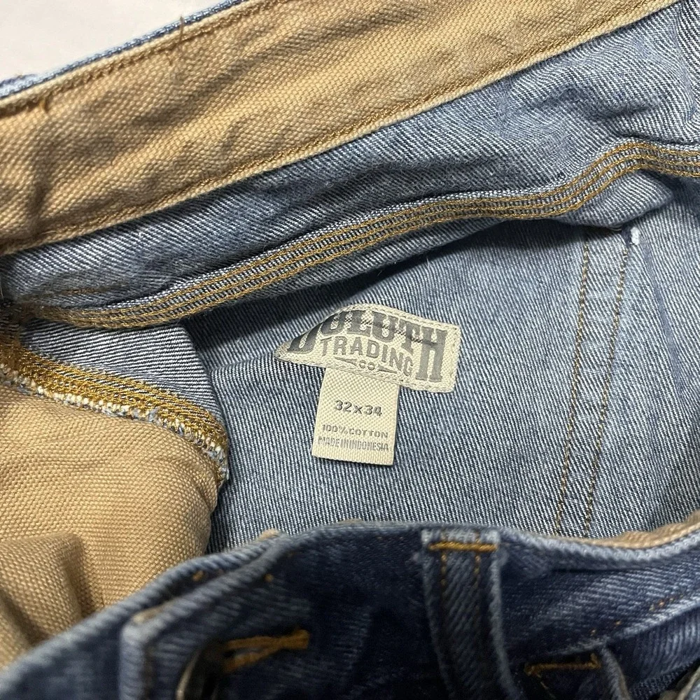 Duluth Trading Co Mens Flex Ballroom Carpenter Jeans Fits 32x33 Dark Wash Denim - Picture 3 of 8